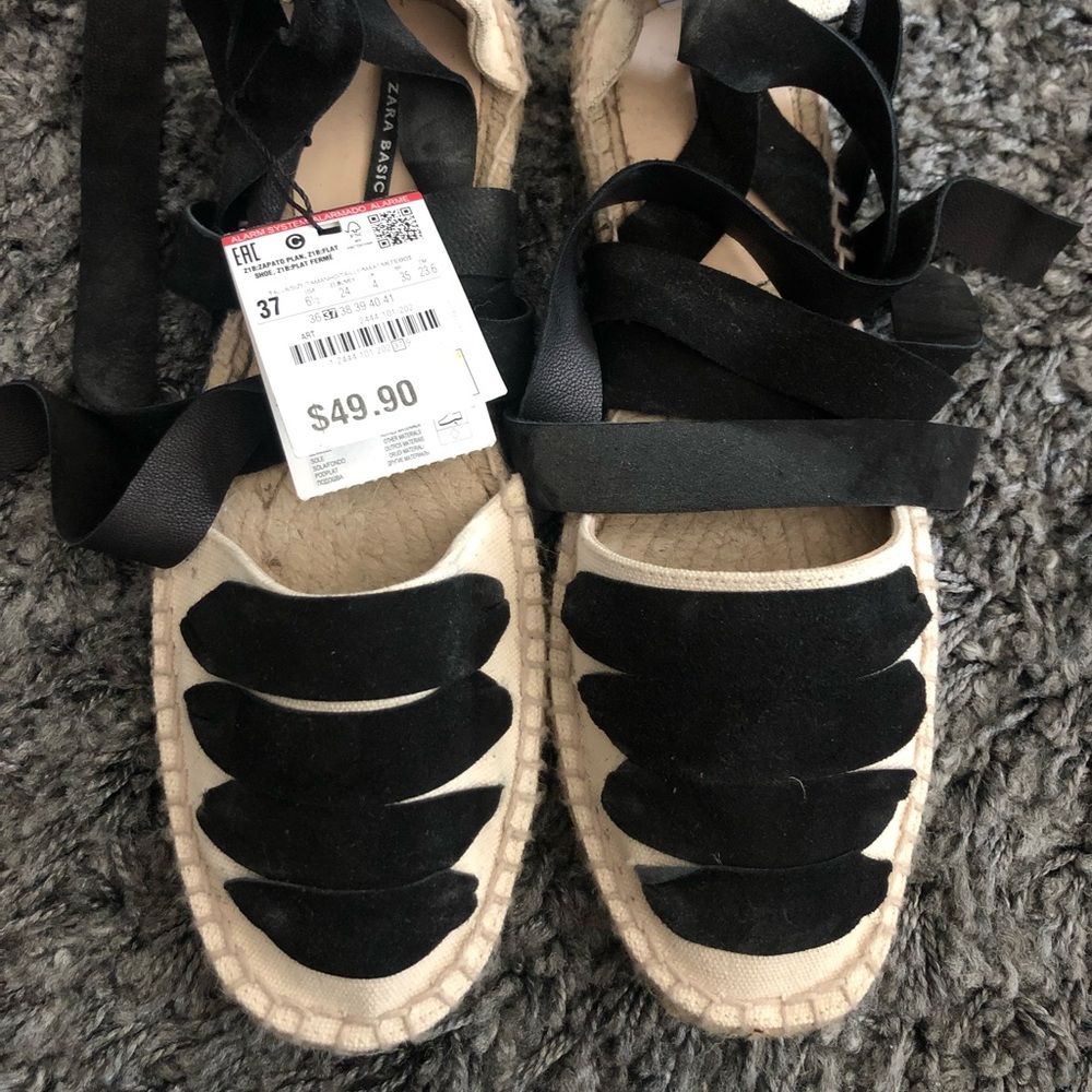 Women’s Zara lace up espadrilles - never worn!